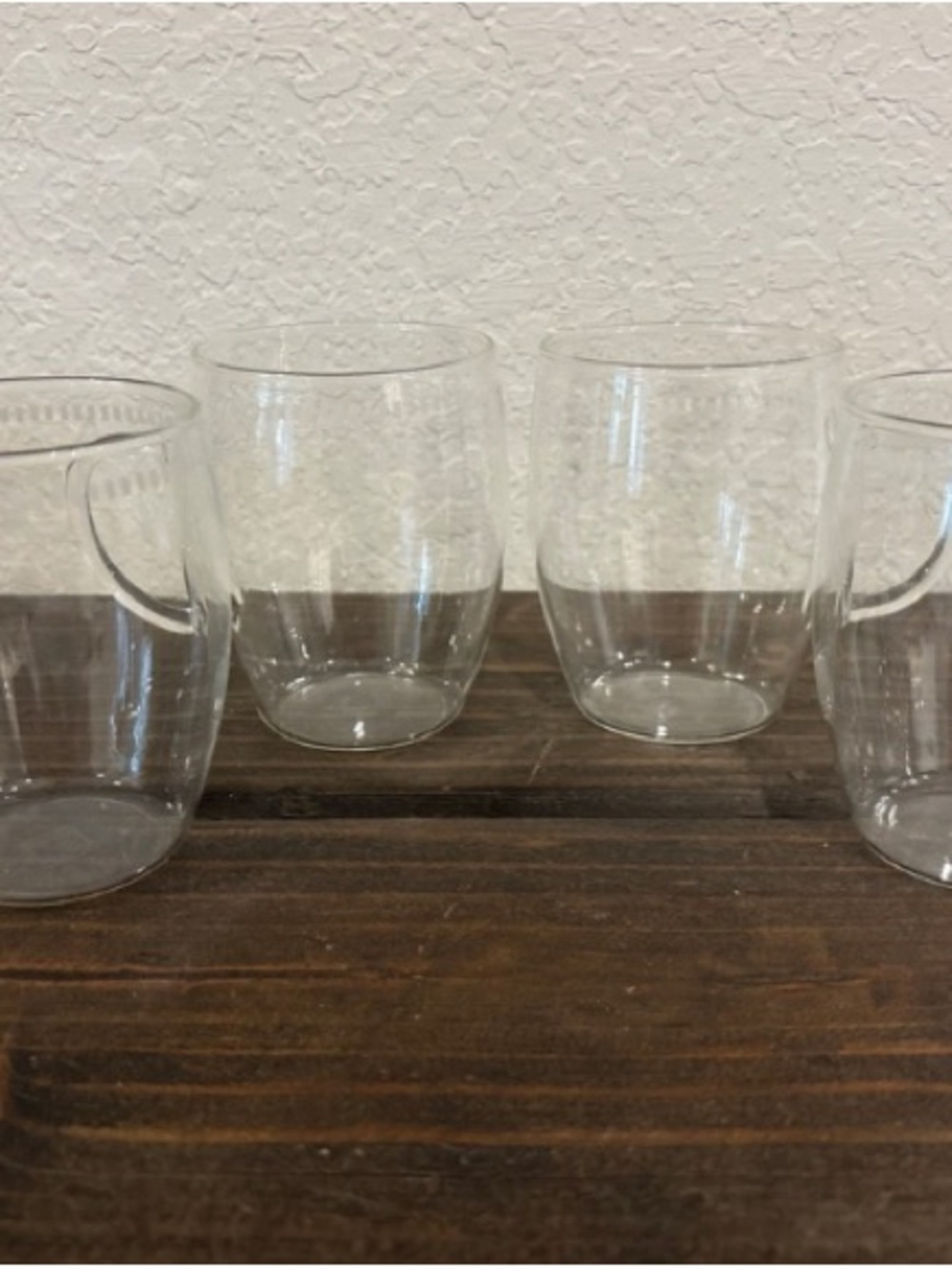 Clear Glass Drinking Cup Set - Transparent Glass, 4-Pack
